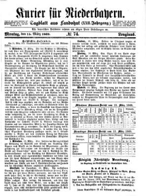 Kurier für Niederbayern Montag 15. März 1869