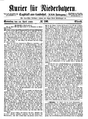 Kurier für Niederbayern Sonntag 18. April 1869