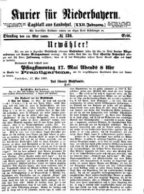 Kurier für Niederbayern Dienstag 18. Mai 1869