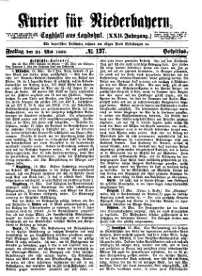 Kurier für Niederbayern Freitag 21. Mai 1869