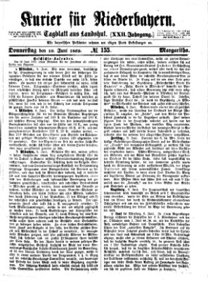 Kurier für Niederbayern Donnerstag 10. Juni 1869