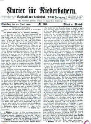 Kurier für Niederbayern Dienstag 15. Juni 1869