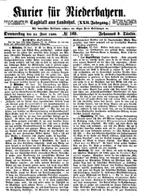 Kurier für Niederbayern Donnerstag 24. Juni 1869