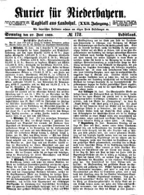 Kurier für Niederbayern Sonntag 27. Juni 1869