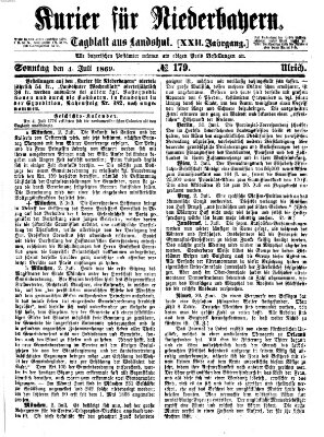 Kurier für Niederbayern Sonntag 4. Juli 1869