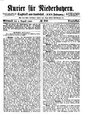 Kurier für Niederbayern Mittwoch 4. August 1869