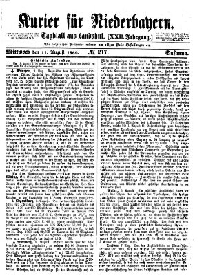 Kurier für Niederbayern Mittwoch 11. August 1869