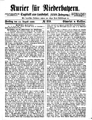 Kurier für Niederbayern Freitag 13. August 1869