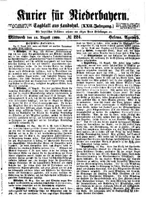 Kurier für Niederbayern Mittwoch 18. August 1869