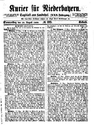 Kurier für Niederbayern Donnerstag 19. August 1869