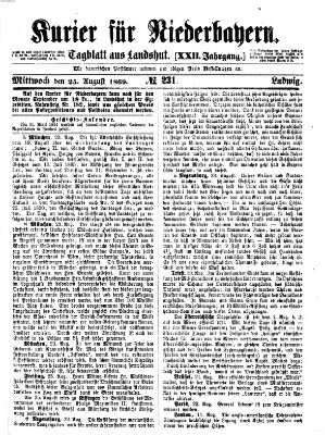 Kurier für Niederbayern Mittwoch 25. August 1869