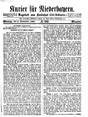 Kurier für Niederbayern Montag 6. September 1869