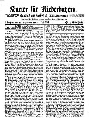 Kurier für Niederbayern Dienstag 14. September 1869