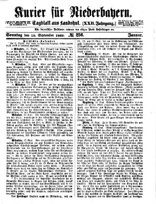 Kurier für Niederbayern Sonntag 19. September 1869