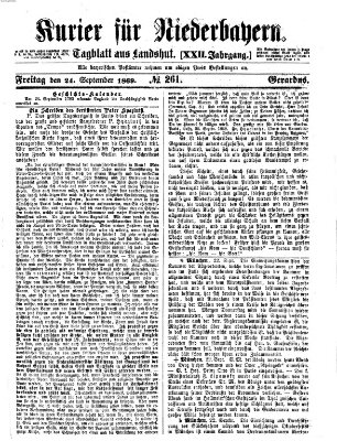 Kurier für Niederbayern Freitag 24. September 1869