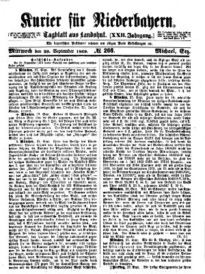 Kurier für Niederbayern Mittwoch 29. September 1869