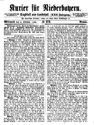 Kurier für Niederbayern Mittwoch 6. Oktober 1869