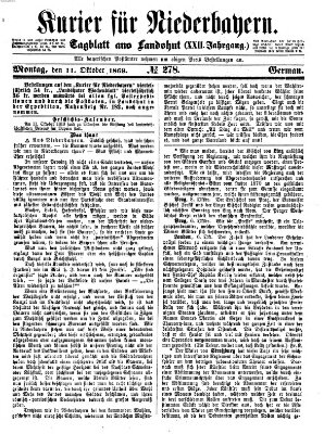 Kurier für Niederbayern Montag 11. Oktober 1869