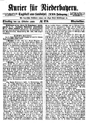 Kurier für Niederbayern Dienstag 12. Oktober 1869