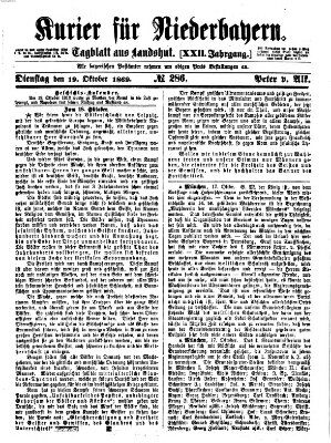 Kurier für Niederbayern Dienstag 19. Oktober 1869