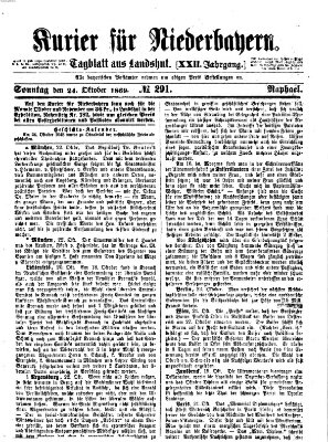 Kurier für Niederbayern Sonntag 24. Oktober 1869