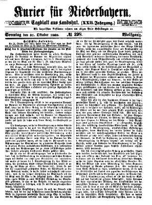 Kurier für Niederbayern Sonntag 31. Oktober 1869