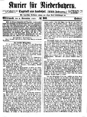 Kurier für Niederbayern Mittwoch 3. November 1869