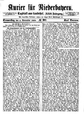 Kurier für Niederbayern Donnerstag 4. November 1869