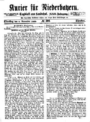 Kurier für Niederbayern Dienstag 9. November 1869