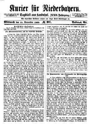 Kurier für Niederbayern Mittwoch 10. November 1869