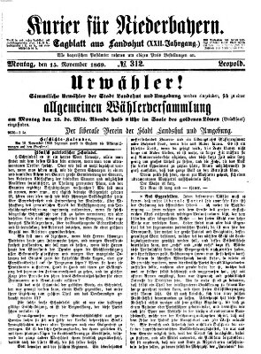 Kurier für Niederbayern Montag 15. November 1869