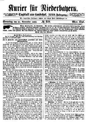 Kurier für Niederbayern Sonntag 21. November 1869