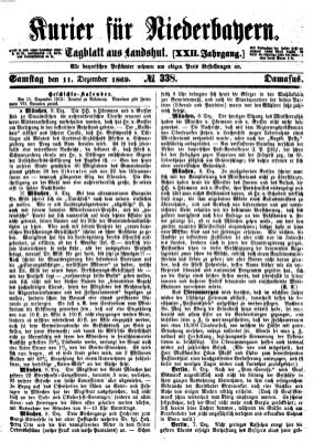 Kurier für Niederbayern Samstag 11. Dezember 1869