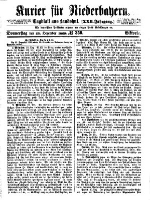 Kurier für Niederbayern Donnerstag 23. Dezember 1869