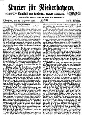 Kurier für Niederbayern Dienstag 28. Dezember 1869