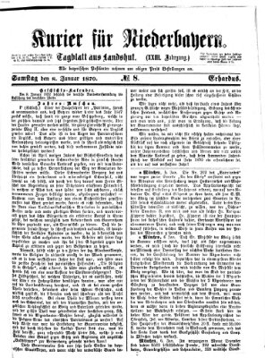 Kurier für Niederbayern Samstag 8. Januar 1870