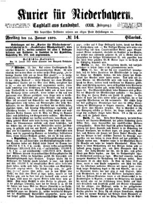 Kurier für Niederbayern Freitag 14. Januar 1870