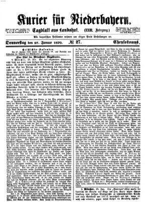 Kurier für Niederbayern Donnerstag 27. Januar 1870