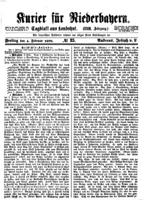 Kurier für Niederbayern Freitag 4. Februar 1870