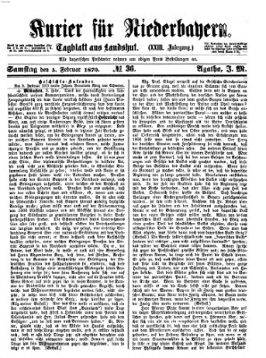 Kurier für Niederbayern Samstag 5. Februar 1870