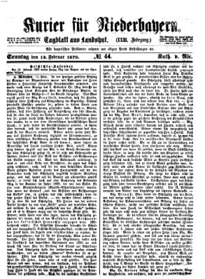 Kurier für Niederbayern Sonntag 13. Februar 1870