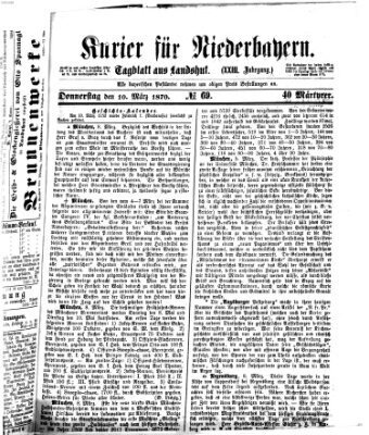 Kurier für Niederbayern Donnerstag 10. März 1870