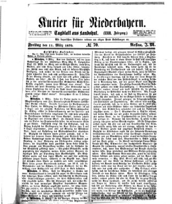 Kurier für Niederbayern Freitag 11. März 1870