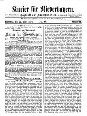 Kurier für Niederbayern Montag 21. März 1870