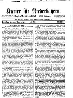 Kurier für Niederbayern Samstag 26. März 1870