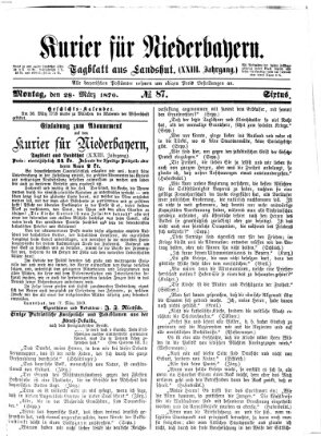 Kurier für Niederbayern Montag 28. März 1870