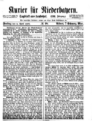 Kurier für Niederbayern Freitag 8. April 1870