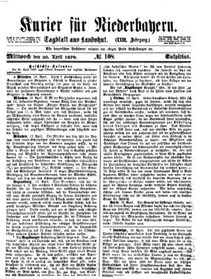 Kurier für Niederbayern Mittwoch 20. April 1870