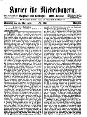 Kurier für Niederbayern Sonntag 15. Mai 1870