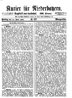 Kurier für Niederbayern Freitag 10. Juni 1870